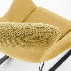 Rocking chair Vania Tissu - Jaune moutarde / Chêne noir - Jaune moutarde