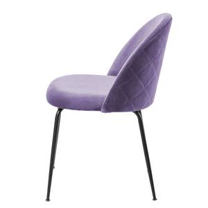 Chaises capitonnées Ivonne (lot de 2) Velours / Acier - Violet / Noir - Mauve