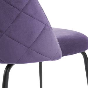 Chaises capitonnées Ivonne (lot de 2) Velours / Acier - Violet / Noir - Mauve