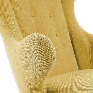 Rocking chair Meryl Tissu - Jaune moutarde / Noyer - Jaune moutarde