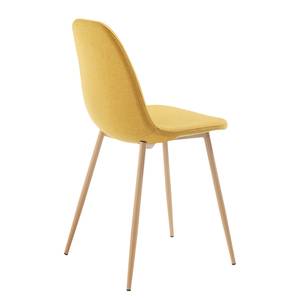 Chaises capitonnées Yaren (lot de 4) Tissu / Acier - jaune moutarde / Beige - Jaune moutarde