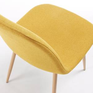 Chaises capitonnées Yaren (lot de 4) Tissu / Acier - jaune moutarde / Beige - Jaune moutarde