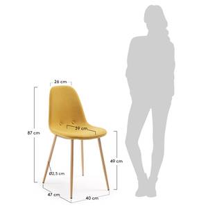 Gestoffeerde stoelen Yaren (4 stuk) geweven stof/staal - mosterdgeel/beige - Mosterdgeel
