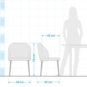 Gestoffeerde stoelen Ivonne (2 stuk) fluweel/staal - groen/goudkleurig - Groen