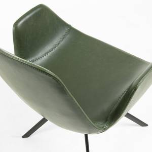Chaises à accoudoirs Yasmin (lot de 2) Imitation cuir / Acier - Vert / Noir - Vert foncé