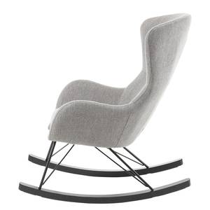 Rocking chair Vania Tissu - Gris / Chêne noir - Gris clair