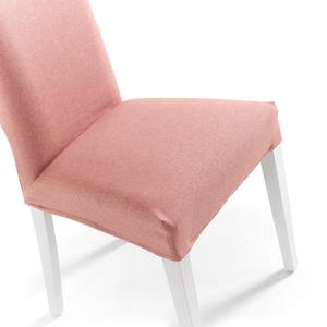Gestoffeerde stoelen Freda (2 stuk) geweven stof/massief beukenhout - babyroze/wit - Babyroze