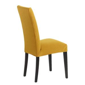 Chaises capitonnées Freda (lot de 2) Tissu / Hêtre massif - Jaune moutarde / Noir - Jaune moutarde