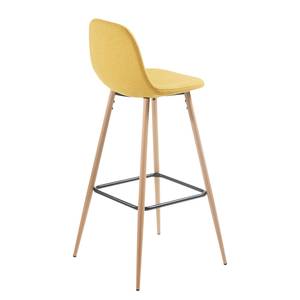 Chaise de bar Nolite (lot de 2) Tissu / Acier - jaune moutarde / Beige - Jaune moutarde