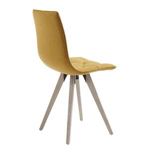 Chaises capitonnées Kuta (lot de 4) Tissu / Frêne massif - Jaune moutarde / Frêne - Jaune moutarde