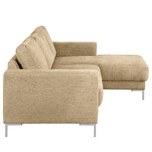 Ecksofa Fiesta I Strukturstoff - Cappuccino - Longchair davorstehend rechts - Ohne Schlaffunktion