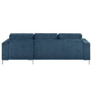 Ecksofa Fiesta I Strukturstoff - Jeansblau - Longchair davorstehend rechts - Ohne Schlaffunktion