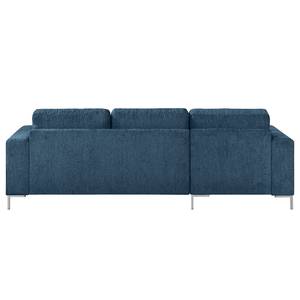 Ecksofa Fiesta I Strukturstoff - Jeansblau - Longchair davorstehend links - Ohne Schlaffunktion