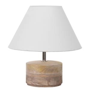 Lampe Lucerna I Étoffe de coton / Manguier massif - Blanc / Marron