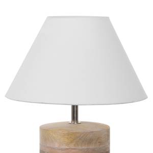 Lampe Lucerna I Étoffe de coton / Manguier massif - Blanc / Marron