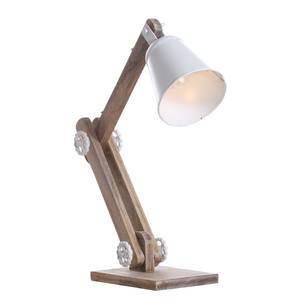 Lampe Bulb I Fer / Manguier massif - Blanc / Marron