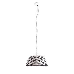 Hanglamp Gatsby katoen/ijzer - wit/zwart