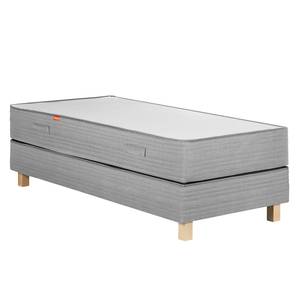 Lit boxspring Smood 90 x 200 cm - Sans tête de lit - Gris - 90 x 200cm - Sans tête de lit - Matelas de mousse froide