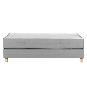 Lit boxspring Smood 90 x 200 cm - Sans tête de lit - Gris - 90 x 200cm - Sans tête de lit - Matelas de mousse froide