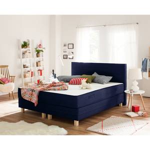 Lit boxspring Smood 140 x 200 cm - Avec tête de lit - Bleu - 140 x 200cm - Avec tête de lit - Matelas de mousse froide