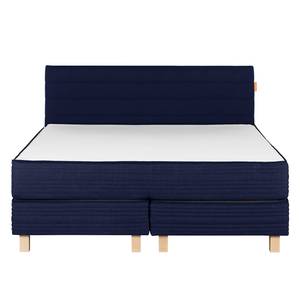 Boxspringbett Smood Webstoff - Blau - 140 x 200cm - Mit Kopfteil - Kaltschaummatratze