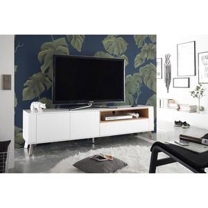 Tv-meubel Palena mat wit / knoestig eikenhout