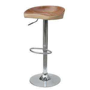 Barhocker Lakeland l Kunstleder / Metall - Beige / Chrom