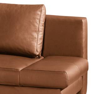 Schlafsofa Salen II Echtleder - Cognac - Chrom glänzend