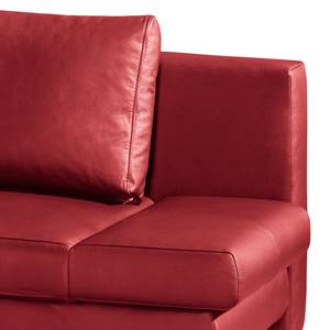 Schlafsofa Salen II Echtleder - Rot - Chrom glänzend