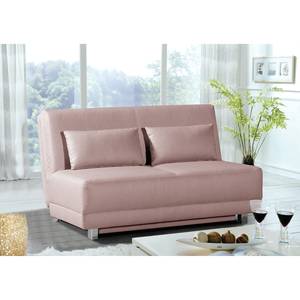 Canapé convertible Allora Tissu structuré - Rose clair - Largeur : 145 cm