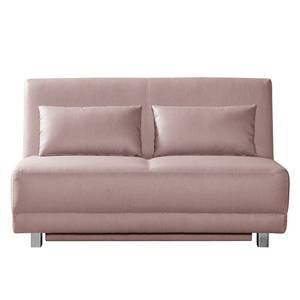 Canapé convertible Allora Tissu structuré - Rose clair - Largeur : 145 cm