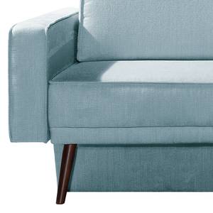 Ecksofa Lenora Strukturstoff - Pastellblau - Mit Schlaffunktion