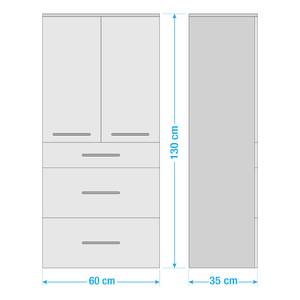 Armoire de salle de bain Florida II Gris brillant / Gris graphite