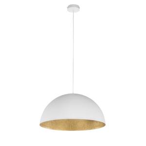 Hanglamp Tuba glasvezel - 1 lichtbron - Wit - Hoogte: 100 cm - Diameter: 50 cm