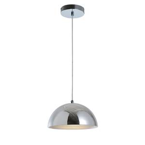Hanglamp Mads staal - 1 lichtbron - Zilver - Diameter: 30 cm