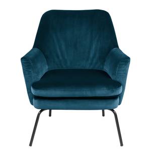 Chisa Fauteuil, fauteuil lounge bleu. Velours