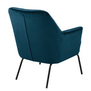 Chisa Fauteuil, fauteuil lounge bleu. Velours
