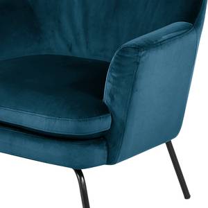 Chisa Fauteuil, fauteuil lounge bleu. Velours