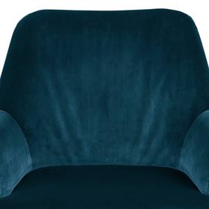 Chisa Fauteuil, fauteuil lounge bleu. Velours