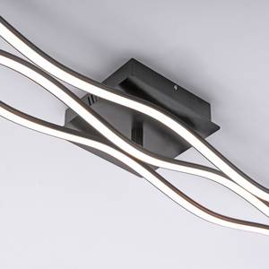 LED-plafondlamp Wave IV plexiglas/ijzer - 3 lichtbronnen - Zwart
