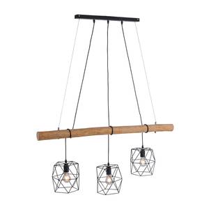 Hanglamp Edgar ijzer/deels massief hout - 3 lichtbronnen