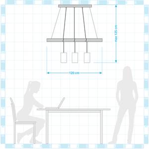 Suspension Edgar Fer / Partiellement en bois massif - 3 ampoules