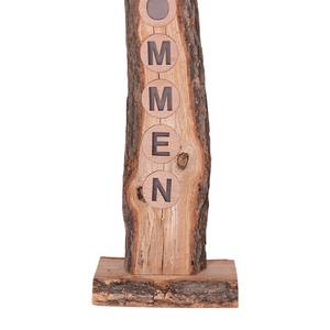 Lampe déco Willkommen Marron - Bois massif - 22 x 104 x 12 cm