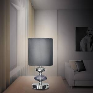Lampe John Tissu mélangé / Verre - 1 ampoule - Noir