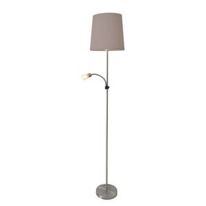 Lampadaire Armin Tissu mélangé / Acier inoxydable - 2 ampoules