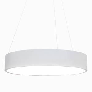 LED-Pendelleuchte Carla Acrylglas / Edelstahl - 1-flammig - Weiß - Durchmesser: 60 cm