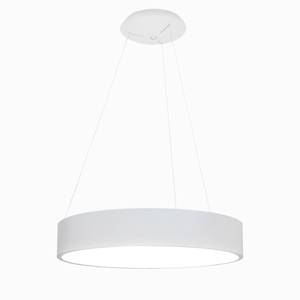 LED-Pendelleuchte Carla Acrylglas / Edelstahl - 1-flammig - Weiß - Durchmesser: 60 cm