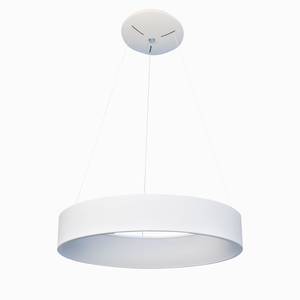 LED-Pendelleuchte Carla Acrylglas / Edelstahl - 1-flammig - Weiß - Durchmesser: 60 cm