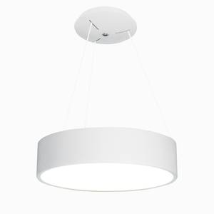 LED-Pendelleuchte Carla Acrylglas / Edelstahl - 1-flammig - Weiß - Durchmesser: 60 cm