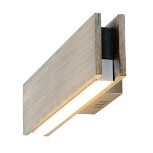 LED-wandlamp Straight plexiglas/deels massief essenhout - 1 lichtbron